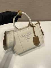Uubags Prada Jardinière linen blend mini-bag in natural 22x15x13cm - 3