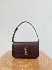 Uubags YSL Solferino Medium Leather Box Bag In Burgundy 24x17x8.5cm  - 1