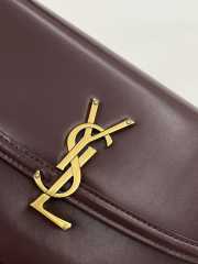 Uubags YSL Solferino Medium Leather Box Bag In Burgundy 24x17x8.5cm  - 6