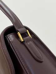 Uubags YSL Solferino Medium Leather Box Bag In Burgundy 24x17x8.5cm  - 3