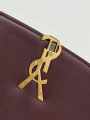 Uubags YSL Solferino Medium Leather Box Bag In Burgundy 24x17x8.5cm  - 2