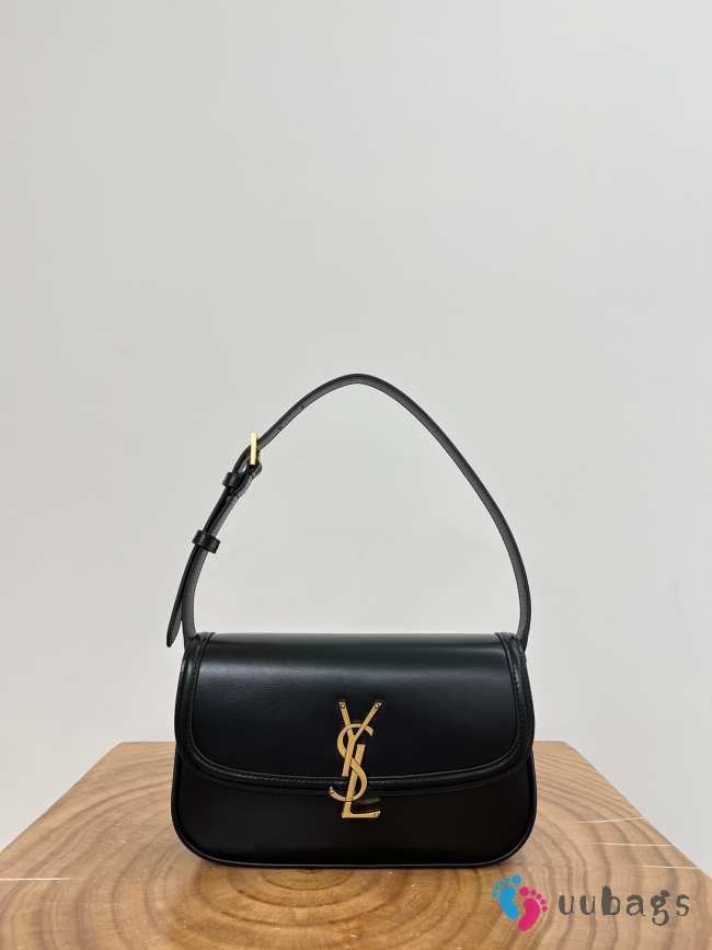 Uubags YSL Solferino Medium Leather Box Bag In Black 24x17x8.5cm - 1