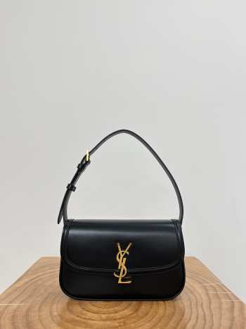 Uubags YSL Solferino Medium Leather Box Bag In Black 24x17x8.5cm