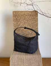 Uubags Loewe Medium Jacquard Anagram Calfskin Cubi Bag In Black 27x21x16.5cm - 5