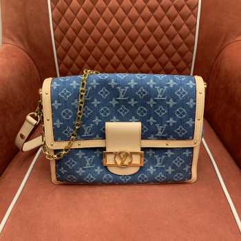 Uubags Louis Vuitton M13319 Dauphine Soft GM Bag Denim Blue 28x20x11cm