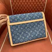 Uubags Louis Vuitton M13319 Dauphine Soft GM Bag Denim Blue 28x20x11cm - 6