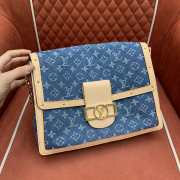 Uubags Louis Vuitton M13319 Dauphine Soft GM Bag Denim Blue 28x20x11cm - 3
