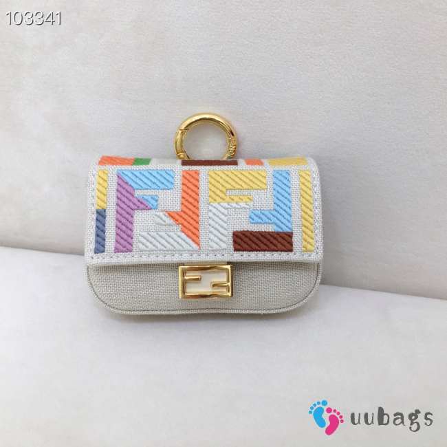 Uubags Fendi Nano Baguette Charm Fabric Grey 11x7x2.7cm - 1