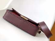 Uubags Fendi Red Leather Interlaced Baguette Bag 27x6.5x15cm - 5