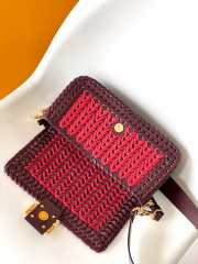 Uubags Fendi Red Leather Interlaced Baguette Bag 27x6.5x15cm - 3