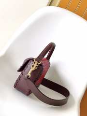 Uubags Fendi Red Leather Interlaced Baguette Bag 27x6.5x15cm - 2