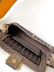 Uubags Fendi Black and Grey Leather Interlaced Baguette Bag 27x6.5x15cm - 3