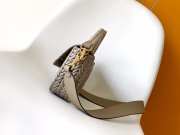 Uubags Fendi Gray Leather Interlaced Baguette Bag 27x6.5x15cm - 6