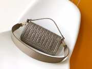 Uubags Fendi Gray Leather Interlaced Baguette Bag 27x6.5x15cm - 5