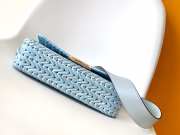 Uubags Fendi Blue Leather Interlaced Baguette Bag 27x6.5x15cm - 5