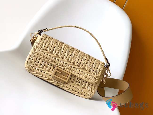 Uubags Fendi Natural Leather Interlaced Baguette Bag 27x6.5x15cm - 1