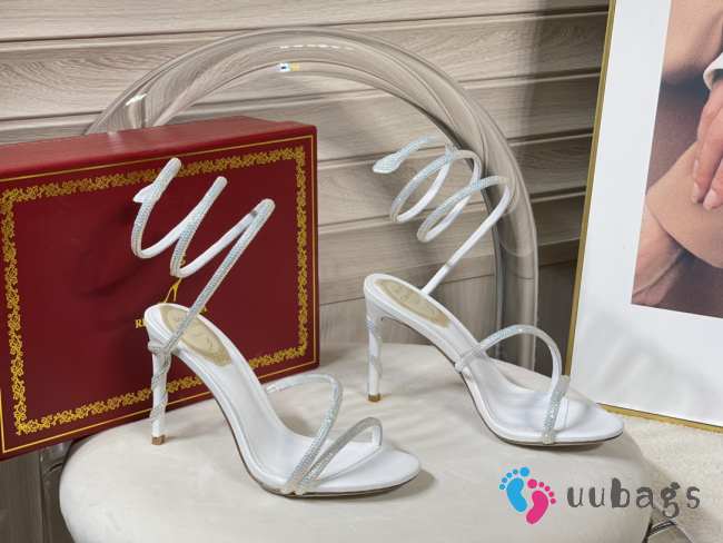 Uubags Rene Caovilla Margot Swarovski White Sandal Jewel 9.5cm - 1