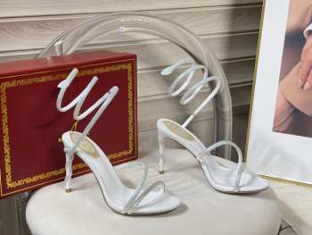 Uubags Rene Caovilla Margot Swarovski White Sandal Jewel 9.5cm