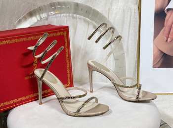 Uubags Rene Caovilla Gem-Embellished Cleo Sandals In Gold Pendant 10.5cm
