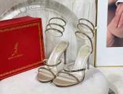 Uubags Rene Caovilla Gem-Embellished Cleo Sandals In Gold Pendant 10.5cm - 4