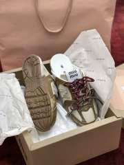 Uubags New Balance X Miu Miu 530 SL deco calf leather mules cinnamon/travertine gray - 3