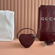 Uubags Gucci Marmont mini bag in Rosso Ancora red matelassé 13.5x11.5x2.5cm - 2