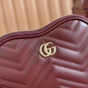 Uubags Gucci Marmont mini bag in Rosso Ancora red matelassé 13.5x11.5x2.5cm - 5
