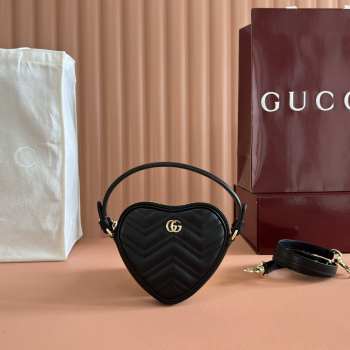 Uubags Gucci Marmont mini bag in black13.5x11.5x2.5cm