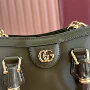 Uubags Gucci Diana small tote bag forest green shiny leather 20x16x10cm - 4
