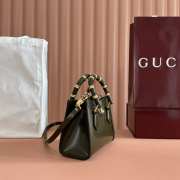 Uubags Gucci Diana small tote bag forest green shiny leather 20x16x10cm - 6