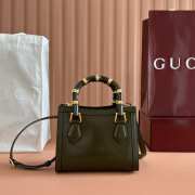 Uubags Gucci Diana small tote bag forest green shiny leather 20x16x10cm - 3