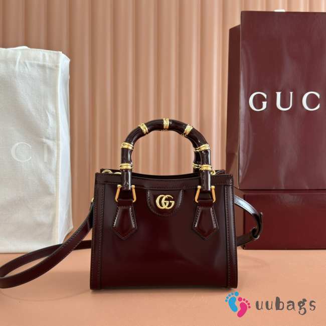 Uubags Gucci Diana small tote bag Rosso Ancora red leather 20x16x10cm - 1