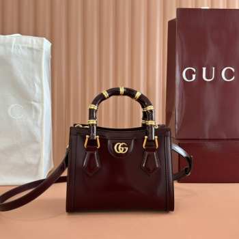 Uubags Gucci Diana small tote bag Rosso Ancora red leather 20x16x10cm