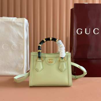 Uubags Gucci Diana small tote bag light green leather 20x16x10cm