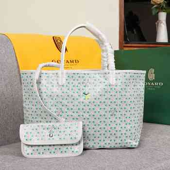 Uubags Goyard Saint Louis Claire-Voie GM Bag In White/Green 55x40x30cm