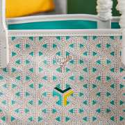 Uubags Goyard Saint Louis Claire-Voie GM Bag In White/Green 55x40x30cm - 5