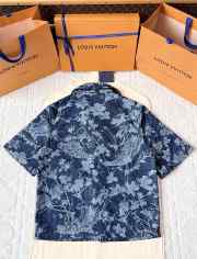 Uubags Louis Vuitton 1AHXHB Jacquard Denim Short-Sleeved Shirt - 6