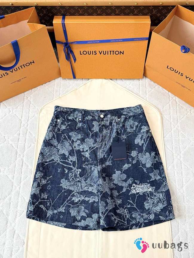 Uubags Louis Vuitton 1AHXHO Jacquard Denim Shorts - 1