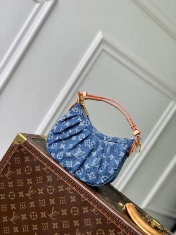 Uubags Louis Vuitton M13571 Pochette Valley Bag Denim Blue 21x15x7cm