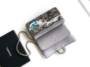 Uubags Classic Bag 11.12 satin embroidery, sequins, glass pearls & silver metallic silver & multicolor 15.5x25.5x6.5cm - 6