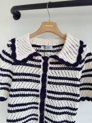 Uubags Miu Miu cotton cardigan natural/blue - 5