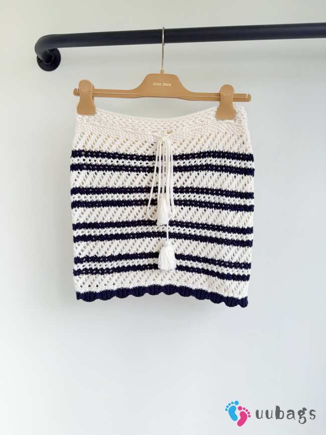Uubags Miu Miu cotton miniskirt natural/blue  - 1