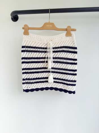 Uubags Miu Miu cotton miniskirt natural/blue 