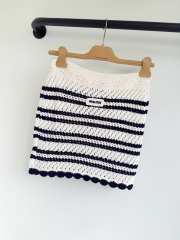 Uubags Miu Miu cotton miniskirt natural/blue  - 3