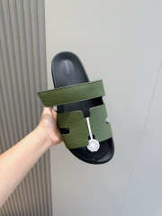 Uubags Hermes Green Leather Chypre Sandals - 5