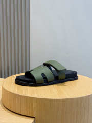 Uubags Hermes Green Leather Chypre Sandals - 4