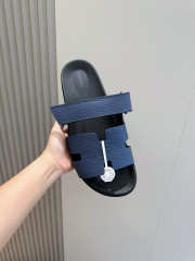 Uubags Hermes Blue Leather Chypre Sandals - 6