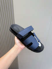 Uubags Hermes Blue Leather Chypre Sandals - 5