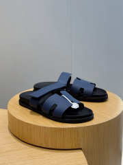Uubags Hermes Blue Leather Chypre Sandals - 4