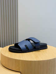 Uubags Hermes Blue Leather Chypre Sandals - 3